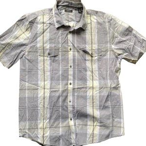 Alfani Short Sleeve Regular Fit Plaid Shirt Men s size XXL
